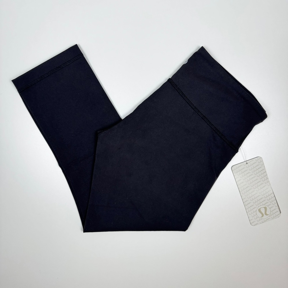 Lululemon Wunder Under Crop III Leggings Sz 8 Black Mid Rise Luon Capri Yoga